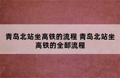 青岛北站坐高铁的流程 青岛北站坐高铁的全部流程